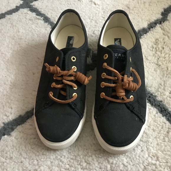 Sperry Shoes - Black Sperry Sneakers With Leather Laces